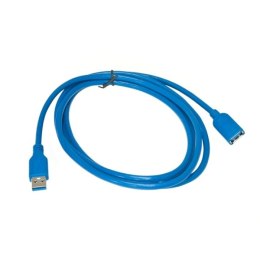 Kabel przedłużający USB 3.0 2m A-A M/F niebieski/blue