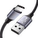 KABEL USB - TYP C SZYBKIE ŁADOWANIE DŁUGI 2M WZMACNIANY OPLOT