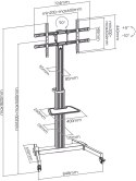 MOBILNY STOJAK+UCHWYT DO TV 37-86" 50KG S-11-AL ART Vesa 600x400