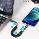 Kabel Alogy do ładowania spiralny samochodowy 66W 5A 150cm USB do USB-C czarny