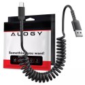 Kabel Alogy do ładowania spiralny samochodowy 66W 5A 150cm USB do USB-C czarny