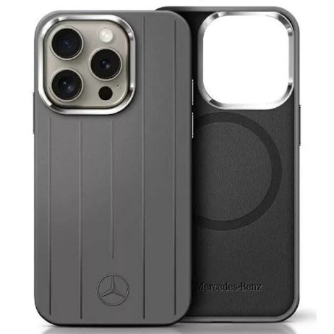 Mercedes MEHMP16X23SUVSA iPhone 16 Pro Max 6.9" szary/grey hardcase Silicone Vertical Tonal Stripes MagSafe