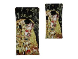 Etui na okulary, miękkie - G. Klimt, Pocałunek, czarne tło(CARMANI)