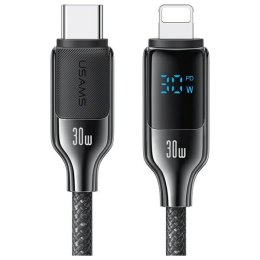 USAMS Kabel USB-C na Lightning 30W 1,2m Digital Display Zinc Alloy Fast Charging Data Cable HX Series SJ741USB01 (US-SJ741)