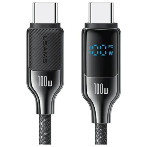 USAMS Kabel USB-C na USB-C 100W 1,2m Digital Display Zinc Alloy Fast Charging Data Cable HX Series SJ742USB01 (US-SJ742)