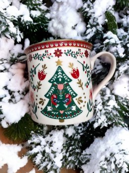 Christmas Folk Choinka Kubek Porcelanowy w Ozdobnym Pudełku 300 ml