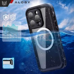 Etui Wodoodporne Alogy HydroArmor™ IP68 Case z przezroczystym tyłem Pancerna obudowa 360 do MagSafe do Apple iPhone 16 Pro