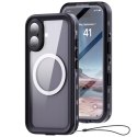 Etui Wodoodporne Alogy IP68 Case z przezroczystym tyłem Pancerna obudowa 360 do MagSafe do Apple iPhone 16 Pro Max