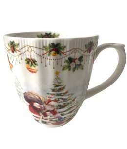 Mikołaj i Choinka Kubek Porcelanowy w Ozdobnym Pudełku 370 ml