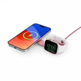 Twelve South ButterFly SE - ładowarka bezprzewodowa Qi2 do dwóch urządzeń kompatybilna z MagSafe, kabel USB-C w zestawie (pink)