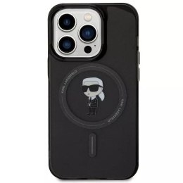 Etui Karl Lagerfeld IML Ikonik MagSafe do iPhone 15 Pro Max - czarne