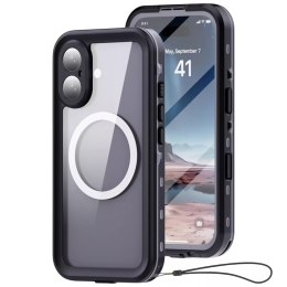 Etui Wodoodporne Alogy HydroArmor™ IP68 Case z przezroczystym tyłem Pancerna obudowa 360 do MagSafe do Apple iPhone 16 Plus