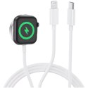 Kabel ładowarka indukcyjna magnetyczna 2w1 do Apple Watch, iPhone przewód 1M Lightning USB-C Alogy Biały