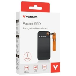 Verbatim Dysk SSD 1TB - brelok do kluczy z kablem USB 3.2 gen.2 czarno-pomarańczowy/black-orange 32193