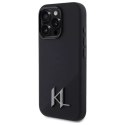 Etui Karl Lagerfeld do iPhone 16 Pro 6.3" Czarny Hardcase Silicone Shadow Metal Initial MagSafe