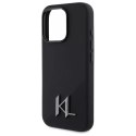 Etui Karl Lagerfeld do iPhone 16 Pro 6.3" Czarny Hardcase Silicone Shadow Metal Initial MagSafe