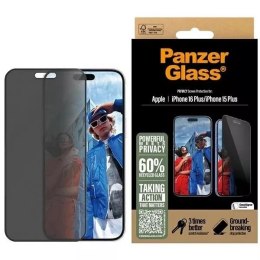 Szkło hartowane do iPhone 16 Plus PanzerGlass Privacy Screen Protector Ultra-Wide Fit