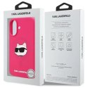 Etui Karl Lagerfeld do iPhone 16 6.1" Różowe/Fuksja hardcase Silicone Choupette Head Print MagSafe