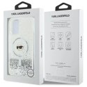 Etui Karl Lagerfeld do iPhone 16 Plus 6.7" Magsafe Hardcase Transparent Liquid Glitter Karl Head