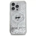 Etui Karl Lagerfeld do iPhone 16 Pro Max 6.9" Magsafe Hardcase Transparent Liquid Glitter Choupette Head