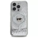 Etui Karl Lagerfeld do iPhone 16 Pro Max 6.9" Magsafe Hardcase Transparent Liquid Glitter Karl Head