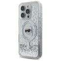 Etui Karl Lagerfeld do iPhone 16 Pro Max 6.9" Magsafe Hardcase Transparent Liquid Glitter Karl Head