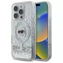 Etui Karl Lagerfeld do iPhone 16 Pro Max 6.9" Magsafe Hardcase Transparent Liquid Glitter Karl Head