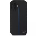 Etui Mercedes do iPhone 16 6.1" Czarny Hardcase MB Blue Line Leather MagSafe