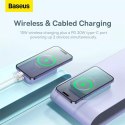 Powerbank Baseus Magnetic Mini 20000 mAh 20W - fioletowy + kabel USB-C / USB-C