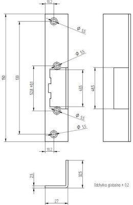 SZYLD ELEKTRA KĄTOWY KRÓTKI MALOWANY SK1501-M