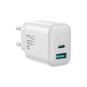 Ładowarka Joyroom Sieciowa USB-C / USB-A 20W PD / QC 3.0 - Biała