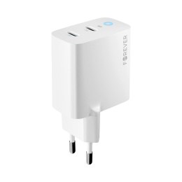 Forever ładowarka sieciowa GaN PD QC TC-06-65CC 2x USB-C 65W biała