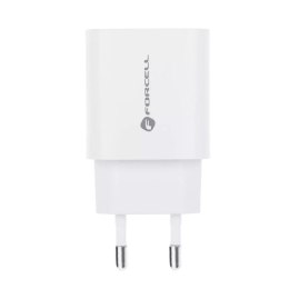 Ładowarka sieciowa FORCELL F-ENERGY Typ C + USB A PD QC4.0 3A 30W Biała