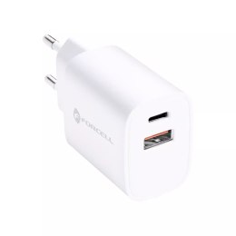 Ładowarka sieciowa FORCELL F-ENERGY Typ C + USB A PD QC4.0 3A 35W Biała