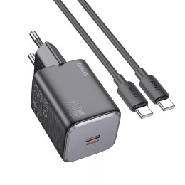 Ładowarka sieciowa HOCO Typ C + kabel Typ C do Typ C QC PD 20W Czarna