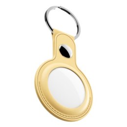 KeyBudz AirTag Keyring - skórzane etui ochronne do AirTag 2- pack (pastel yellow)