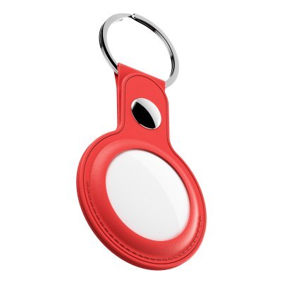 KeyBudz AirTag Keyring - skórzane etui ochronne do AirTag 2- pack (red)