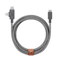 Native Union Belt Cable Duo Pro 240W - kabel USB-C - USB-C / lightning, 2,4 m (zebra)