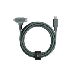 Native Union Belt Cable Duo - kabel USB-C - USB-C / lightning, 1,5 m (slate green)