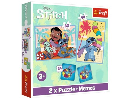 Puzzle + Memos 2w1 Lilo & Stitch, Wesoły Dzień Trefl 93585