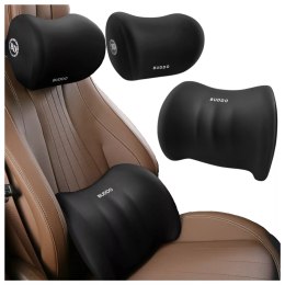 2x Poduszka samochodowa Alogy Car Pillow wspierająca plecy lędźwia szyję pianka zapamiętująca Memory Foam Czarna