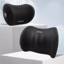 2x Poduszka samochodowa Alogy Car Pillow wspierająca plecy lędźwia szyję pianka zapamiętująca Memory Foam Czarna