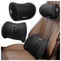 2x Poduszka samochodowa Alogy Car Pillow wspierająca plecy lędźwia szyję pianka zapamiętująca Memory Foam Czarna