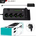 Rozgałęźnik gniazdka Alogy Plug Extender rozdzielacz adapter przedłużacz z ładowarką Qi indukcyjną 4x wtyczka EU + 4x USB + 2x U