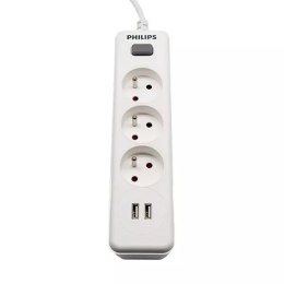 Philips SPN3032WA/60 Przedłużacz Sieciowy 3 Gniazda + 2 USB-A 2m Biały