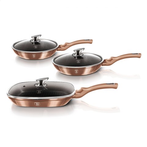 BERLINGER HAUS 6 PCS FRYPAN SET ZESTAW PATELNI 6 EL. METALLIC LINE ROSE GOLD [41470]