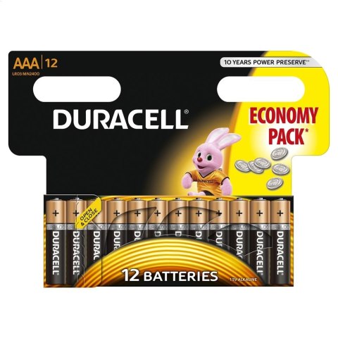 DURACELL BATTERY ALKALINE BASIC LR03/AAA BLISTER *12