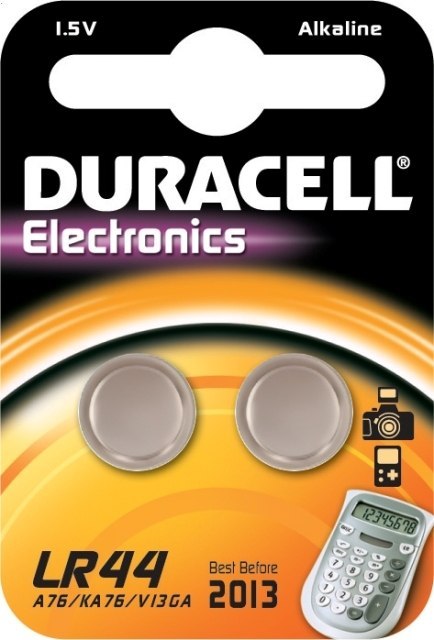 DURACELL BATTERY ALKALINE LR44 1,5V A76 KA76 V13GA BLISTER*2