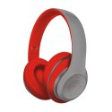 FREESTYLE SŁUCHAWKI NAUSZNE BLUETOOTH Z MIKROFONEM FM MP3 AUX HEADSET GREY RED [43683] TE