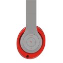 FREESTYLE SŁUCHAWKI NAUSZNE BLUETOOTH Z MIKROFONEM FM MP3 AUX HEADSET GREY RED [43683] TE